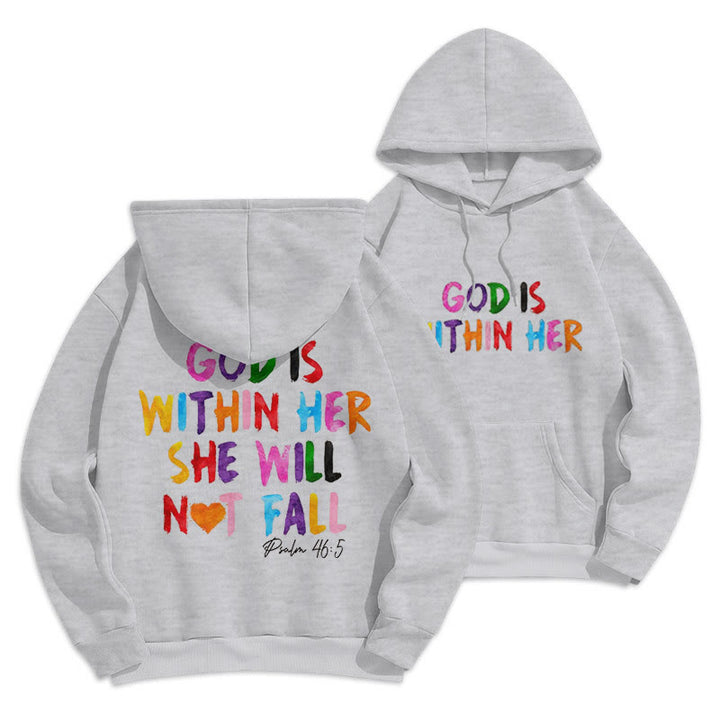 Christianartworkshop Zitat-Stil Gott ist in ihr Fleece gefütterter Polyester-Kapuzenpullover