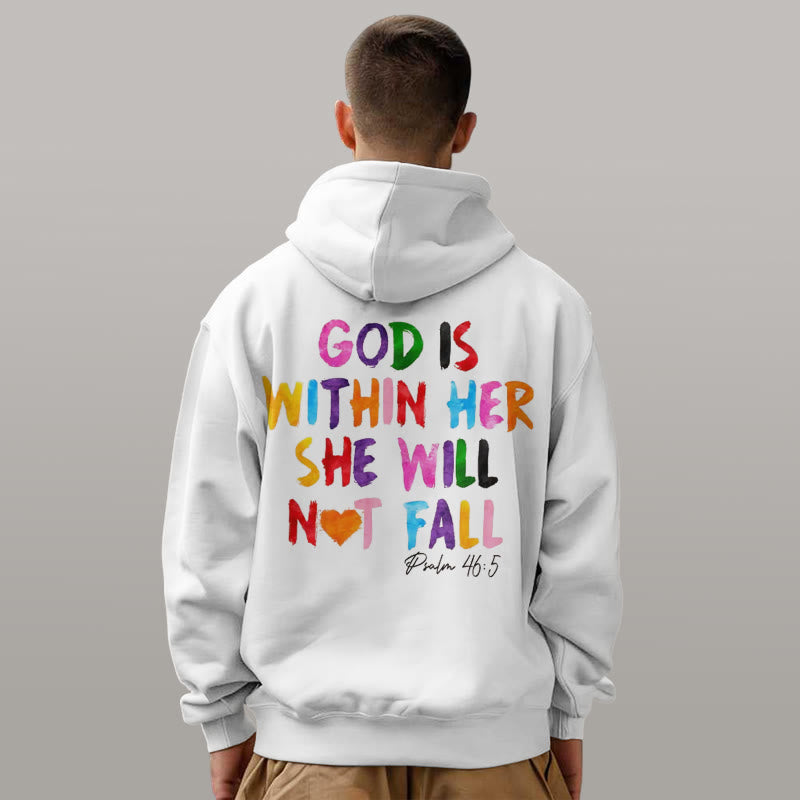 Christianartworkshop Zitat-Stil Gott ist in ihr Fleece gefütterter Polyester-Kapuzenpullover