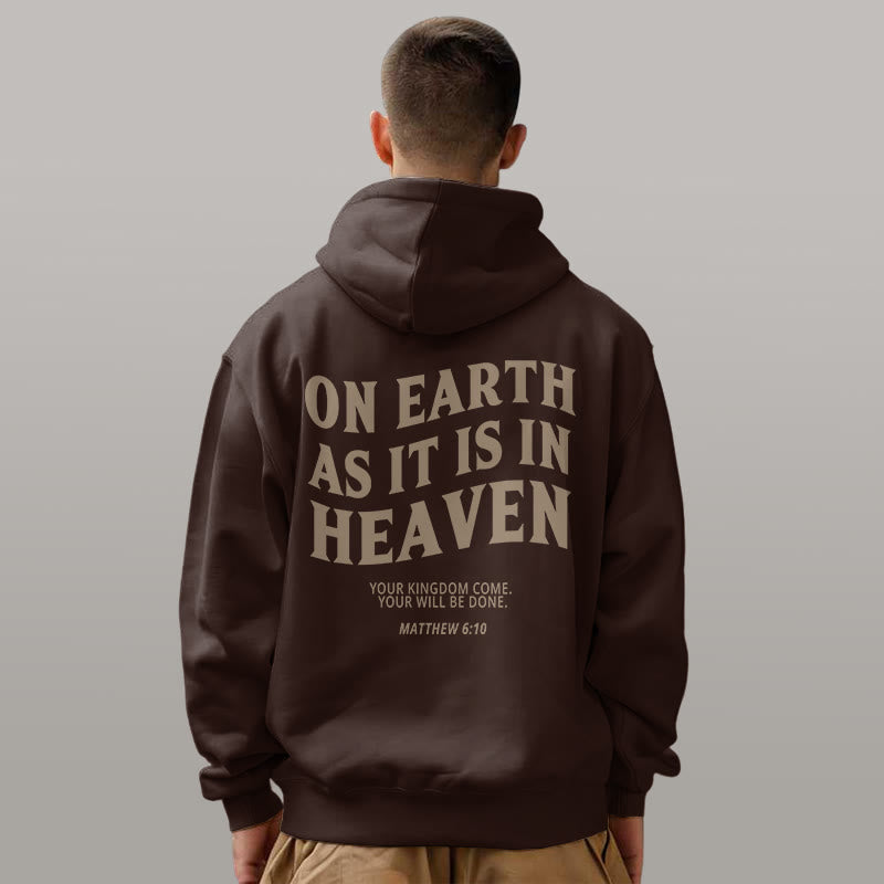 Christianartworkshop Zitat-Stil Auf Erden wie im Himmel, mit Fleece gefütterter Polyester-Kapuzenpullover - image 5