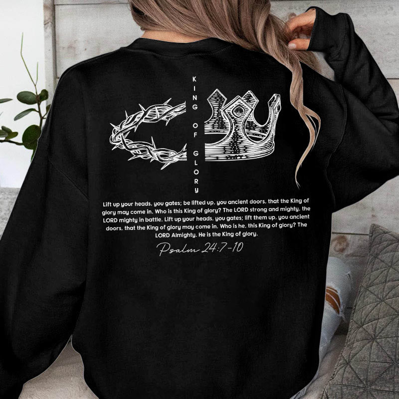 Christianartworkshop Zitat-Stil Jesus ist der König Fleece-gefüttertes Polyester-Sweatshirt