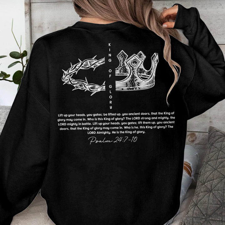 Christianartworkshop Zitat-Stil Jesus ist der König Fleece-gefüttertes Polyester-Sweatshirt
