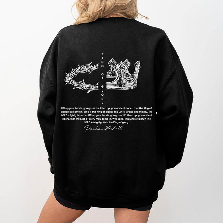 Christianartworkshop Zitat-Stil Jesus ist der König Fleece-gefüttertes Polyester-Sweatshirt