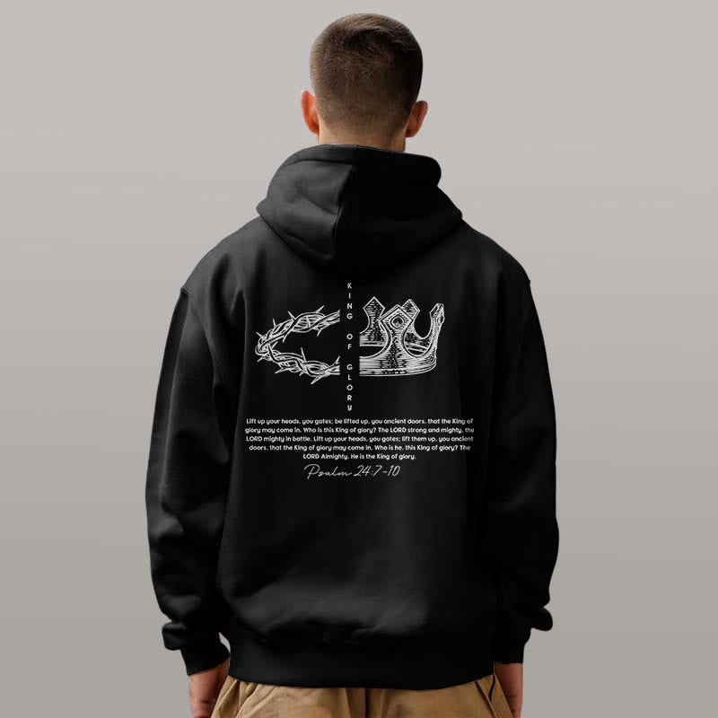 Christianartworkshop Zitat-Stil Jesus ist der König Fleece-gefütterter Polyester-Kapuzenpullover