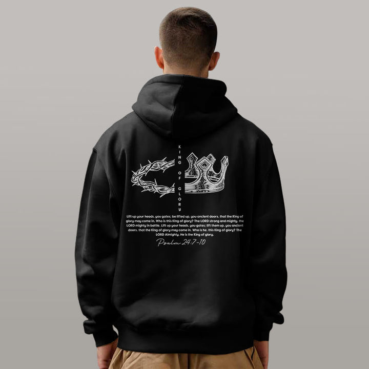 Christianartworkshop Zitat-Stil Jesus ist der König Fleece-gefütterter Polyester-Kapuzenpullover