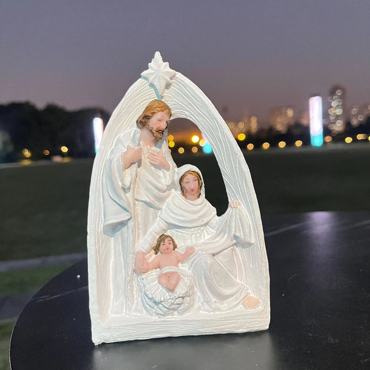 Christianartworkshop Klassischer Stil Weihnachtskrippe mit Heiliger Familie, Desktop-Dekoration, Ornament