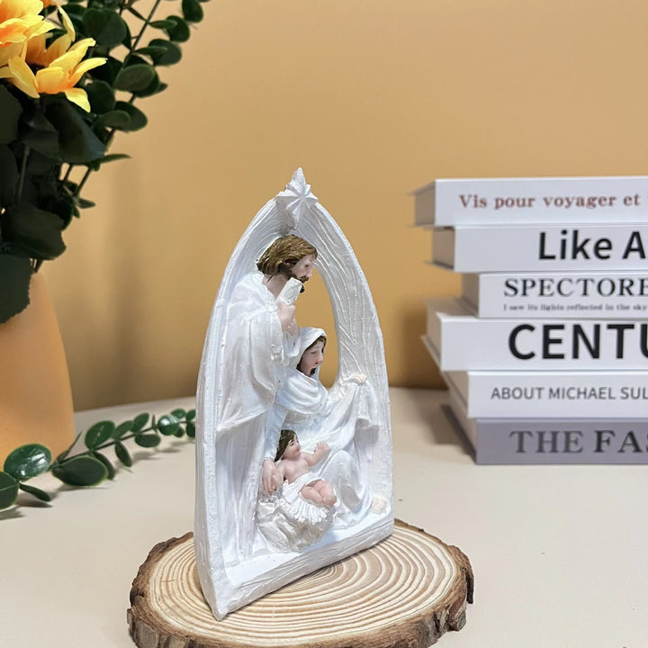 Christianartworkshop Klassischer Stil Weihnachtskrippe mit Heiliger Familie, Desktop-Dekoration, Ornament