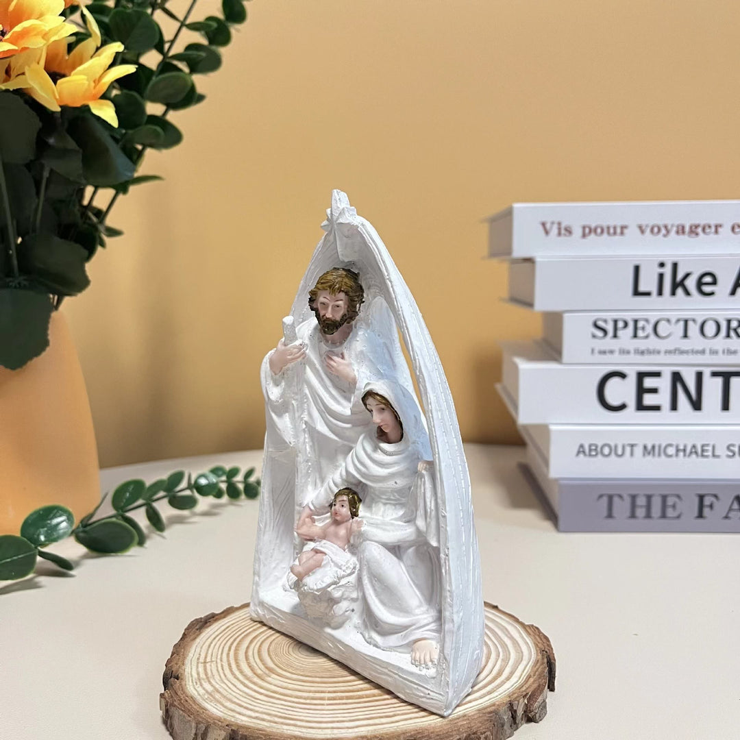 Christianartworkshop Klassischer Stil Weihnachtskrippe mit Heiliger Familie, Desktop-Dekoration, Ornament