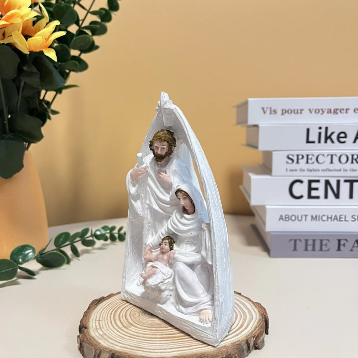 Christianartworkshop Klassischer Stil Weihnachtskrippe mit Heiliger Familie, Desktop-Dekoration, Ornament
