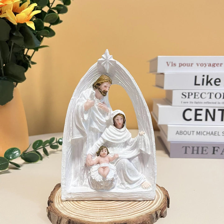 Christianartworkshop Klassischer Stil Weihnachtskrippe mit Heiliger Familie, Desktop-Dekoration, Ornament