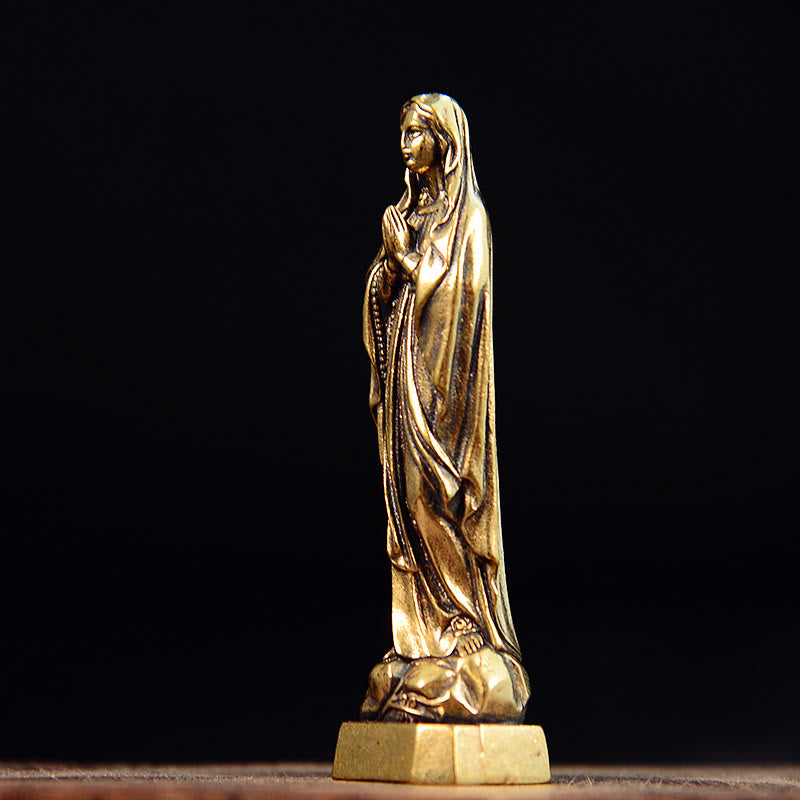 Christianartworkshop Statue der Jungfrau Maria, klassischer Stil, exquisites Messing, Unsere Liebe Frau, betet für uns - image 1