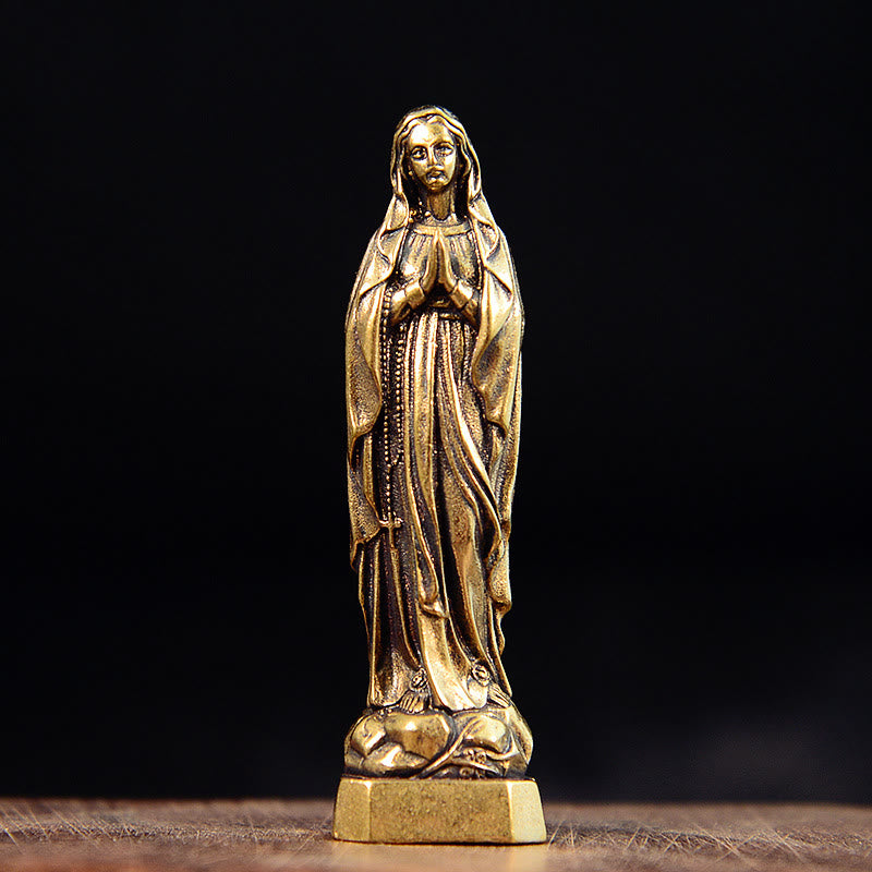 Christianartworkshop Statue der Jungfrau Maria, klassischer Stil, exquisites Messing, Unsere Liebe Frau, betet für uns - Unsere Liebe Frau, bete für uns - image 0
