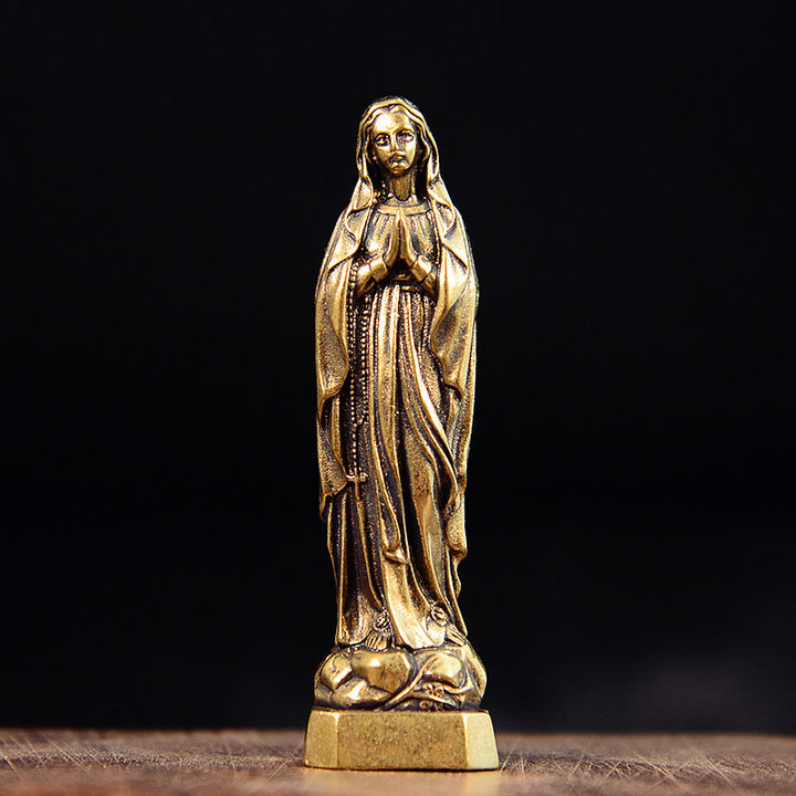 Christianartworkshop Statue der Jungfrau Maria, klassischer Stil, exquisites Messing, Unsere Liebe Frau, betet für uns - Unsere Liebe Frau, bete für uns - image 0