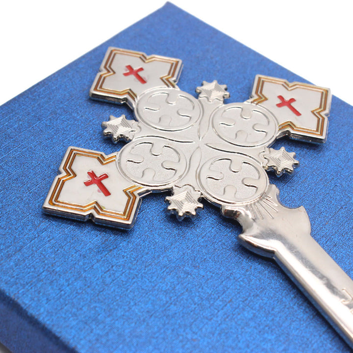 Christianartworkshop Klassisches Jerusalemkreuz in Form eines königlichen Segenshandkreuzes
