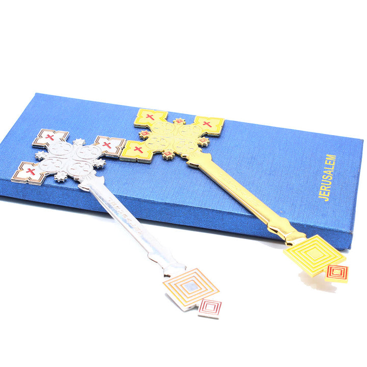 Christianartworkshop Klassisches Jerusalemkreuz in Form eines königlichen Segenshandkreuzes