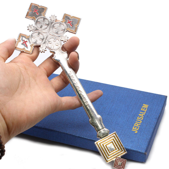 Christianartworkshop Klassisches Jerusalemkreuz in Form eines königlichen Segenshandkreuzes