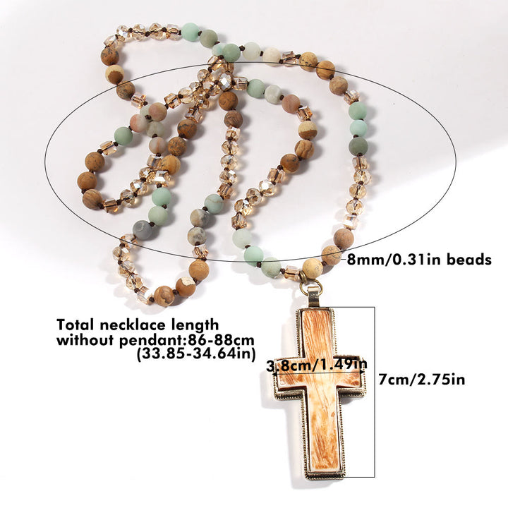 Christianartworkshop Halskette mit Perlenkreuz im klassischen Stil „Graceful Devotion“