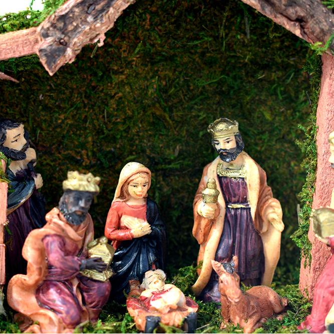 Christianartworkshop Krippenszene im klassischen Stil, Geburtsstatue von Jesus, Desktop-Dekoration, Ornament