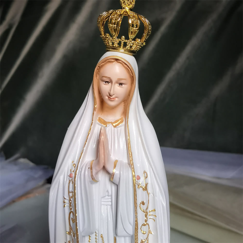 Christianartworkshop Goldene Krone im klassischen Stil, Unsere Liebe Frau von Fatima, Schreibtisch-Dekoration