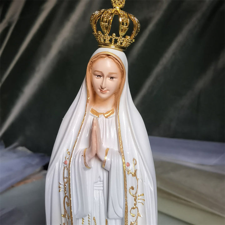 Christianartworkshop Goldene Krone im klassischen Stil, Unsere Liebe Frau von Fatima, Schreibtisch-Dekoration