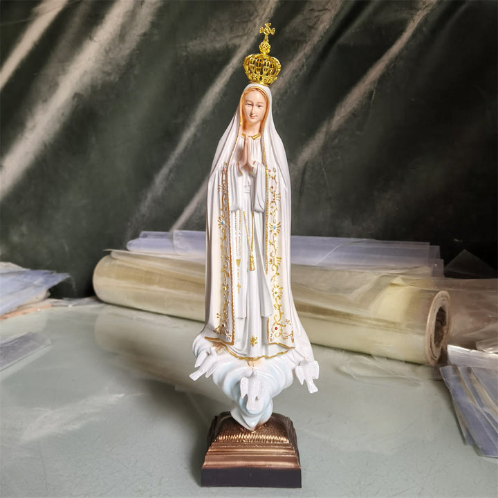Christianartworkshop Goldene Krone im klassischen Stil, Unsere Liebe Frau von Fatima, Schreibtisch-Dekoration