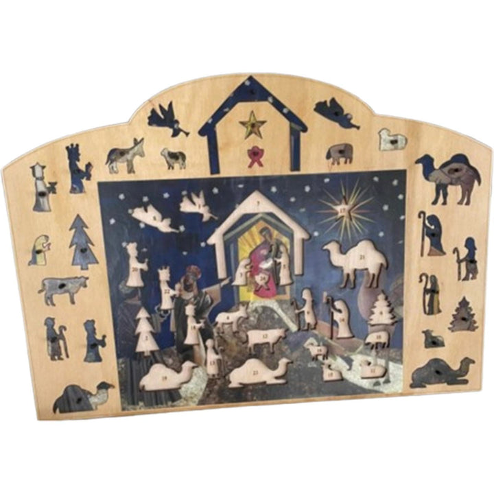 Christianartworkshop Klassischer Stil Weihnachtskrippe Advent Countdown Puzzle Desktop Dekorationen Ornament