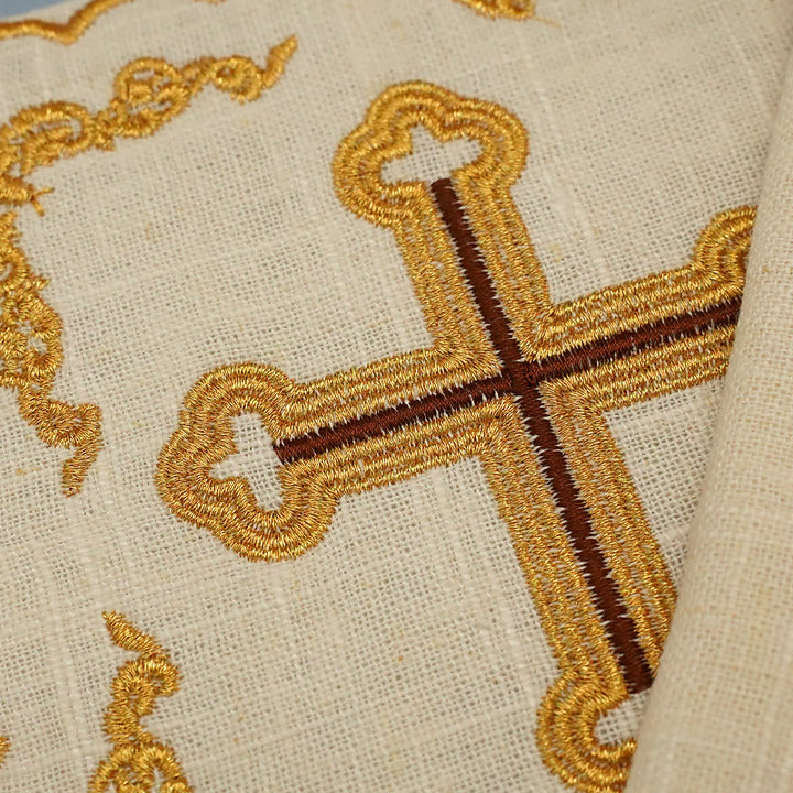 Christianartworkshop Klassisches Altarwäsche-Set mit goldenem Kreuz, bestickt, elegant, religiös