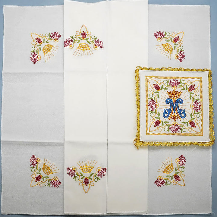 Christianartworkshop Altar-Leinenset im klassischen Stil mit Marian Floral Grace