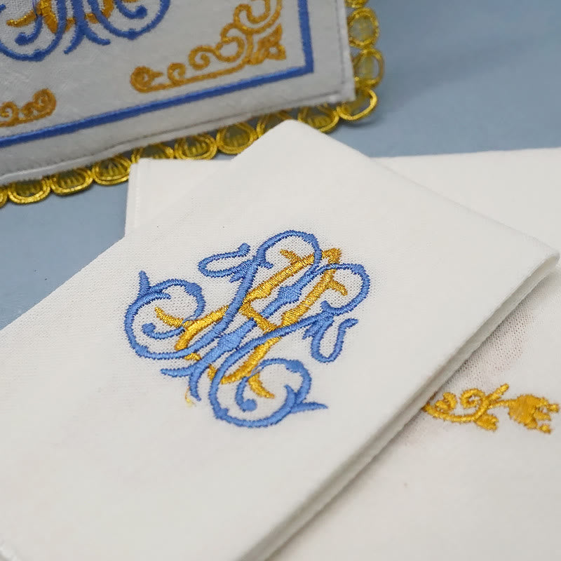 Christianartworkshop Altar-Leinen-Set im klassischen Stil „Göttliche Majestät der Blumen“