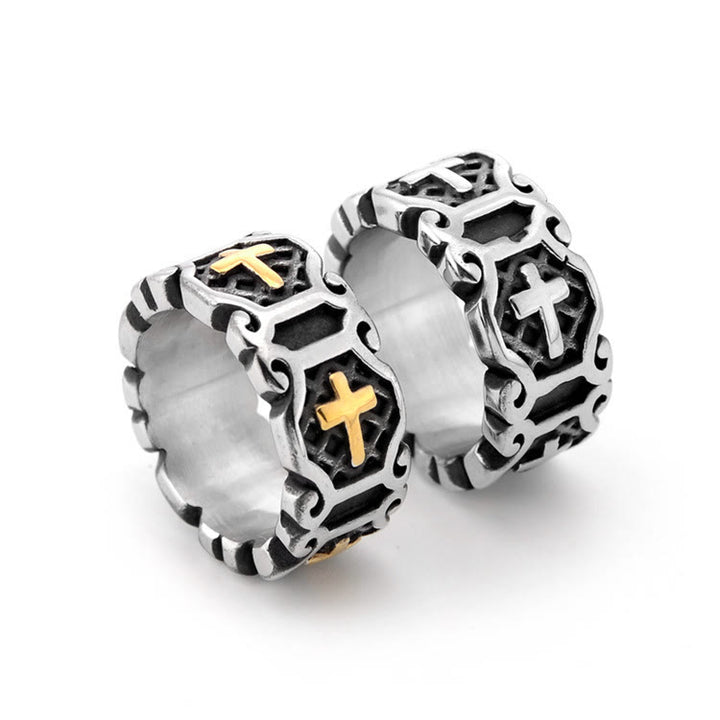 Christianartworkshop Moderner Stil Heiliges Kreuz Elegantes Muster Ring