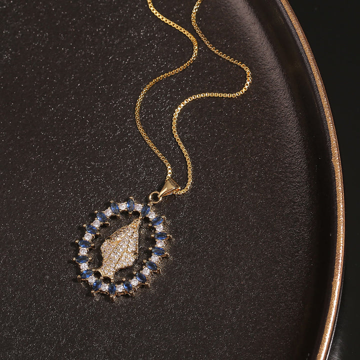 Christianartworkshop Halskette mit Edelsteinanhänger im luxuriösen Stil „Unsere Liebe Frau von der Wundertätigen Medaille“