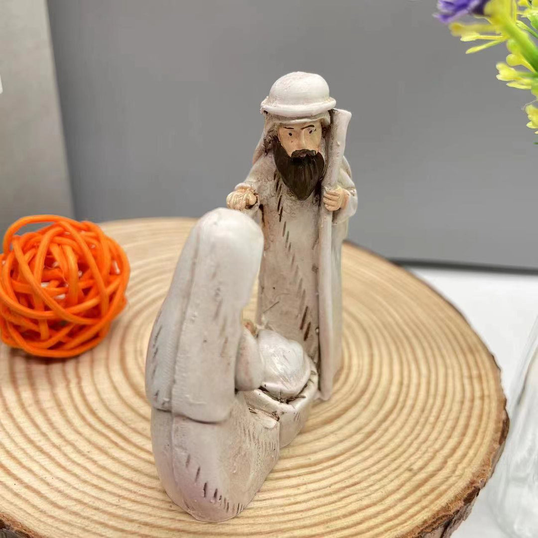 Christianartworkshop Klassischer Stil Harmonische Weihnachtskrippe Heilige Familie Desktop-Dekorationen Ornament