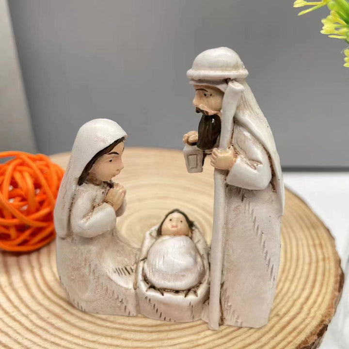Christianartworkshop Klassischer Stil Harmonische Weihnachtskrippe Heilige Familie Desktop-Dekorationen Ornament