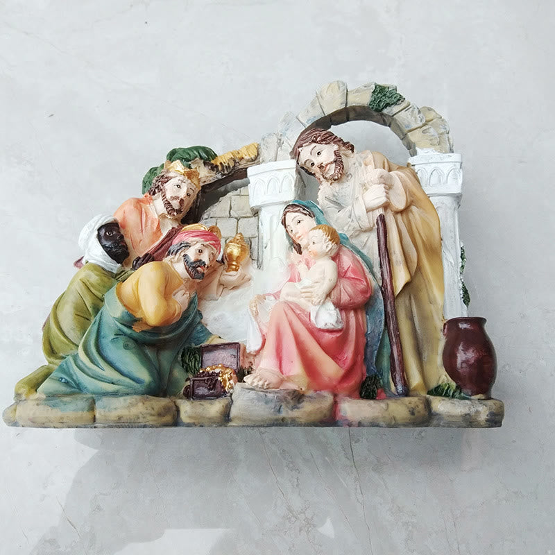 Christianartworkshop Klassischer Stil Torbogen Wand Krippe Szene Desktop Dekorationen Ornament
