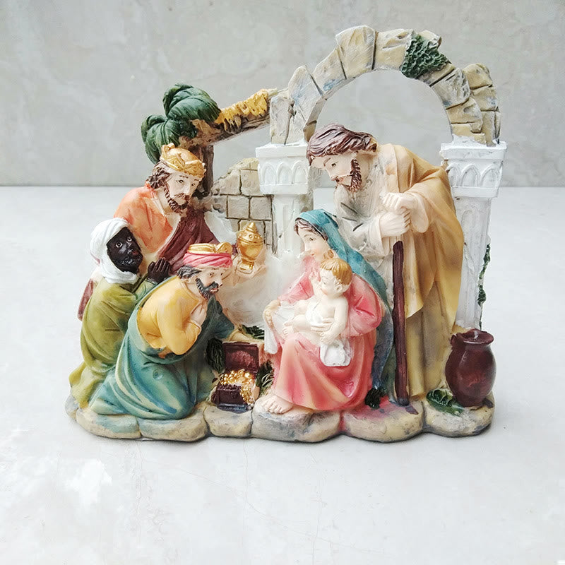 Christianartworkshop Klassischer Stil Torbogen Wand Krippe Szene Desktop Dekorationen Ornament - Weihnachtskrippe - image 0