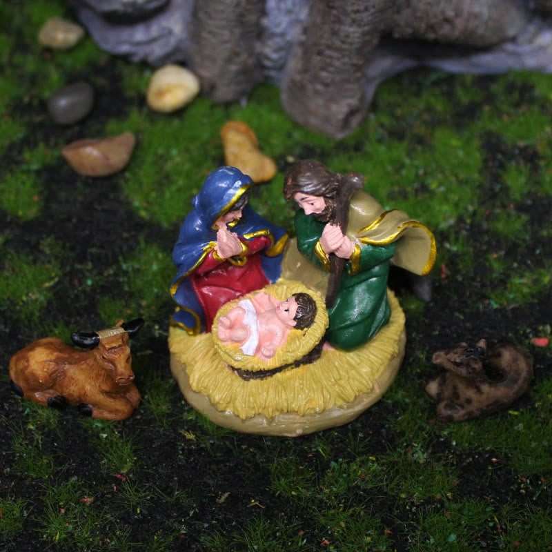Christianartworkshop Farbiger Stil, stabiles Figurenset der Heiligen Familie, Schreibtischdekoration, Ornament - image 3