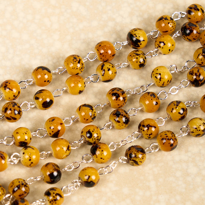 Christianartworkshop Rosenkranz „Unsere Liebe Frau von Fatima“ und Kruzifix aus 8 mm rundem Muster aus Steinlegierung