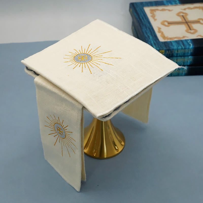 Christianartworkshop Kelchschleier und Purifikator-Set im klassischen Stil, religiöses Altarwäsche-Set