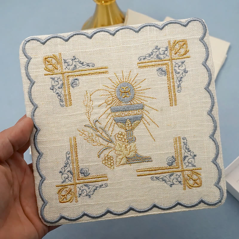 Christianartworkshop Kelchschleier und Purifikator-Set im klassischen Stil, religiöses Altarwäsche-Set