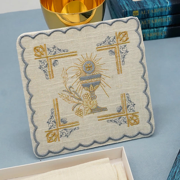 Christianartworkshop Kelchschleier und Purifikator-Set im klassischen Stil, religiöses Altarwäsche-Set