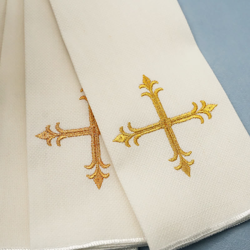 Christianartworkshop Göttliches Kreuz und Schriftrolle Kelchschleier & Purifikator-Set Religiöses Altarwäsche-Set