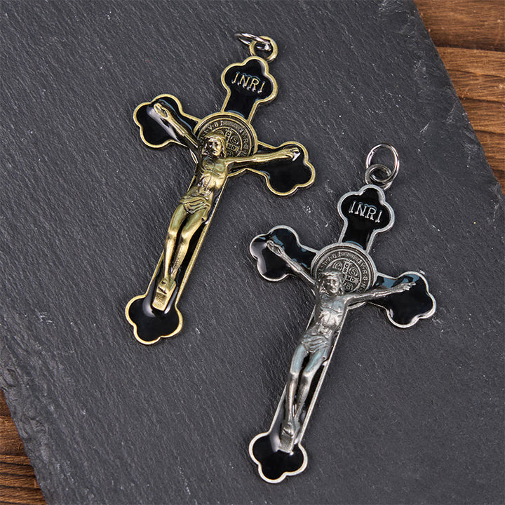 Christianartworkshop Halskette mit Anhänger im Retro-Stil, mehrfarbig, klassisches Kruzifix, Glaube, Schutz