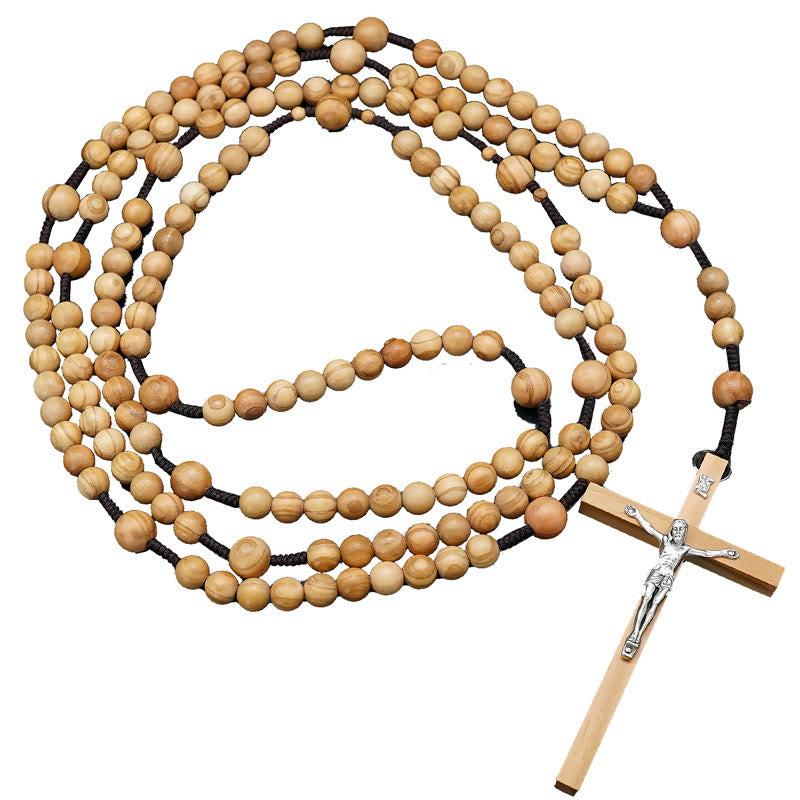 Christianartworkshop 12 mm Olivenholzperlen, fünfzehn Jahrzehnte Gebetsrosenkranz der Seligen