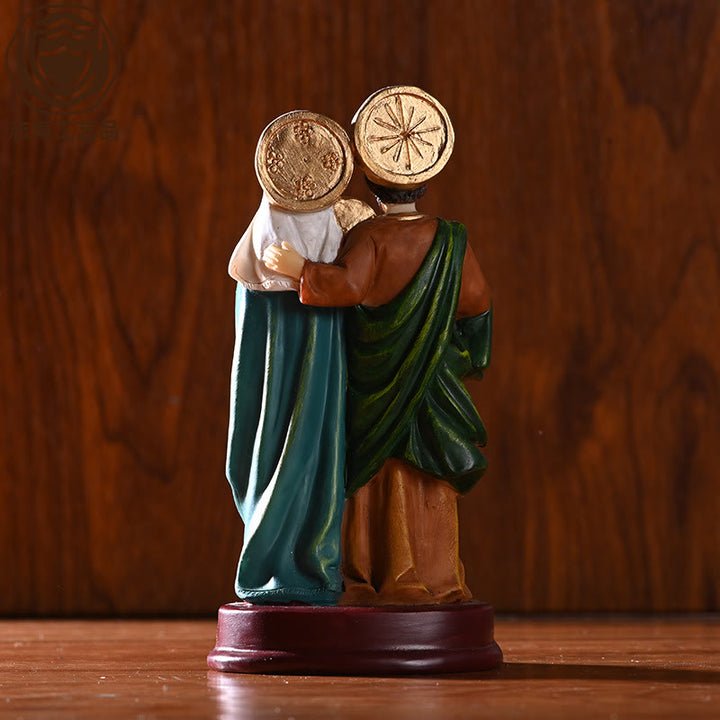 Christianartworkshop Farbiges Figurenset der Heiligen Familie, Schreibtischdekoration, Ornament