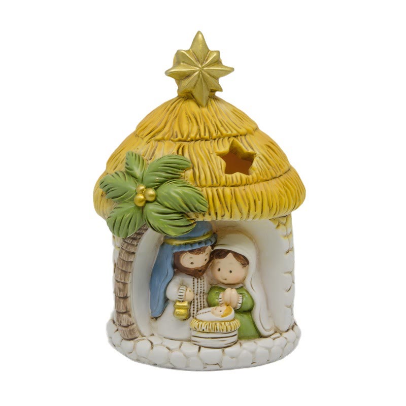 Christianartworkshop Figurenset im Cartoon-Stil mit Heiliger Familie, Schreibtisch-Dekoration, Ornament
