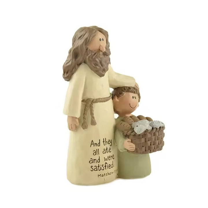 Christianartworkshop Cartoon-Stil Jesus Shepherd Segen Einweihungsparty Harz Kirche Souvenirs Desktop Ornament