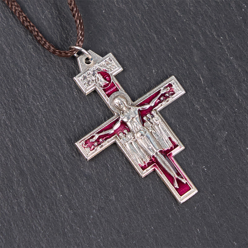 Christianartworkshop Halskette mit Kreuzanhänger des Heiligen Franziskus von San Damiano | Ein Symbol des Glaubens und des Friedens