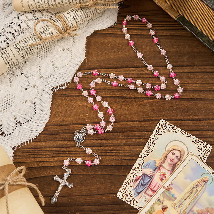 Christianartworkshop Rosenkranz mit Herz aus Dornen und Unsere Liebe Frau von Guadalupe, 10 mm Herz, grüne Glaslegierung