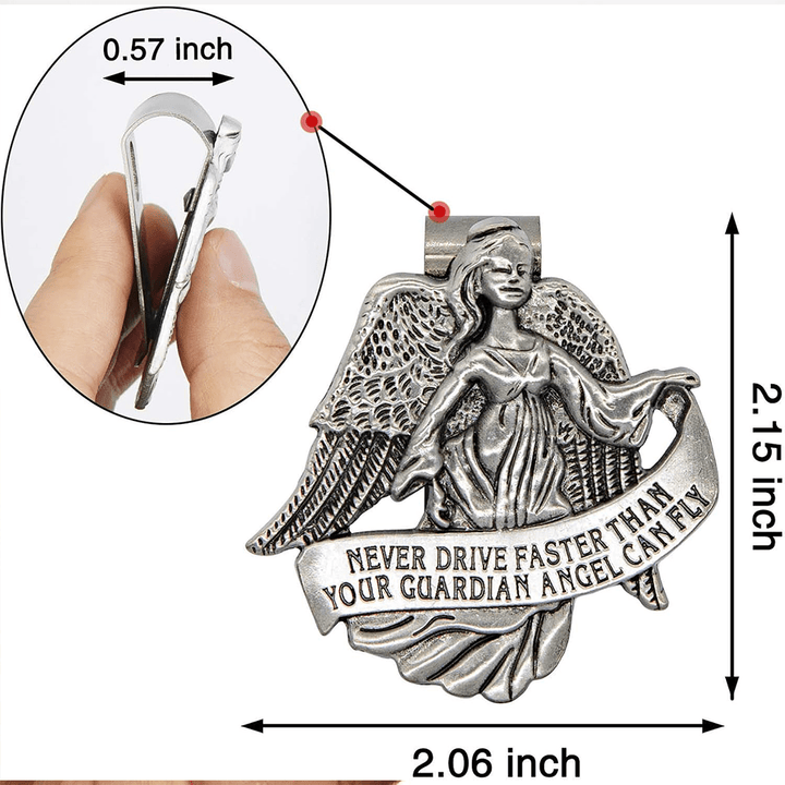 Christianartworkshop Schutzengel, beschütze deine Reise, Metall-Visierclips
