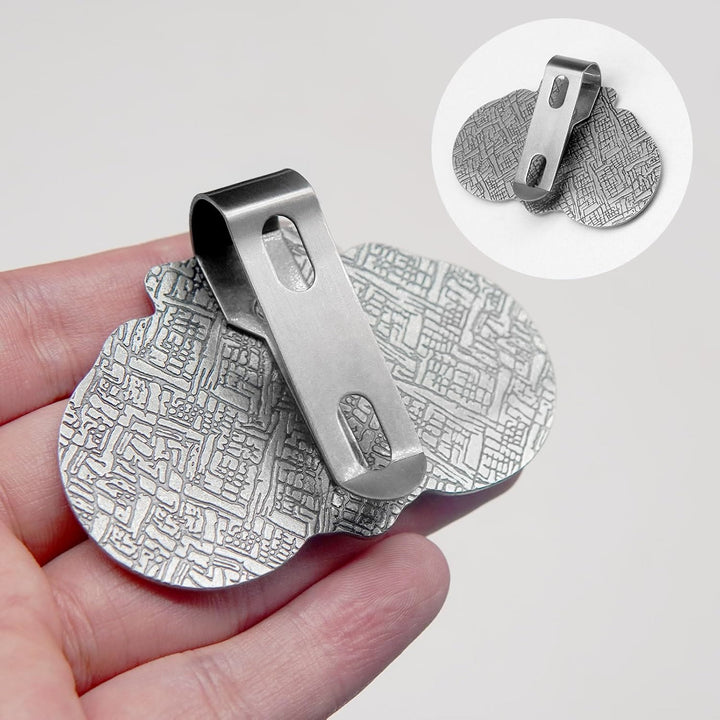 Christianartworkshop St. Benedikt, beschütze deine Reise, zwei Medaillen, Metall-Visierclips