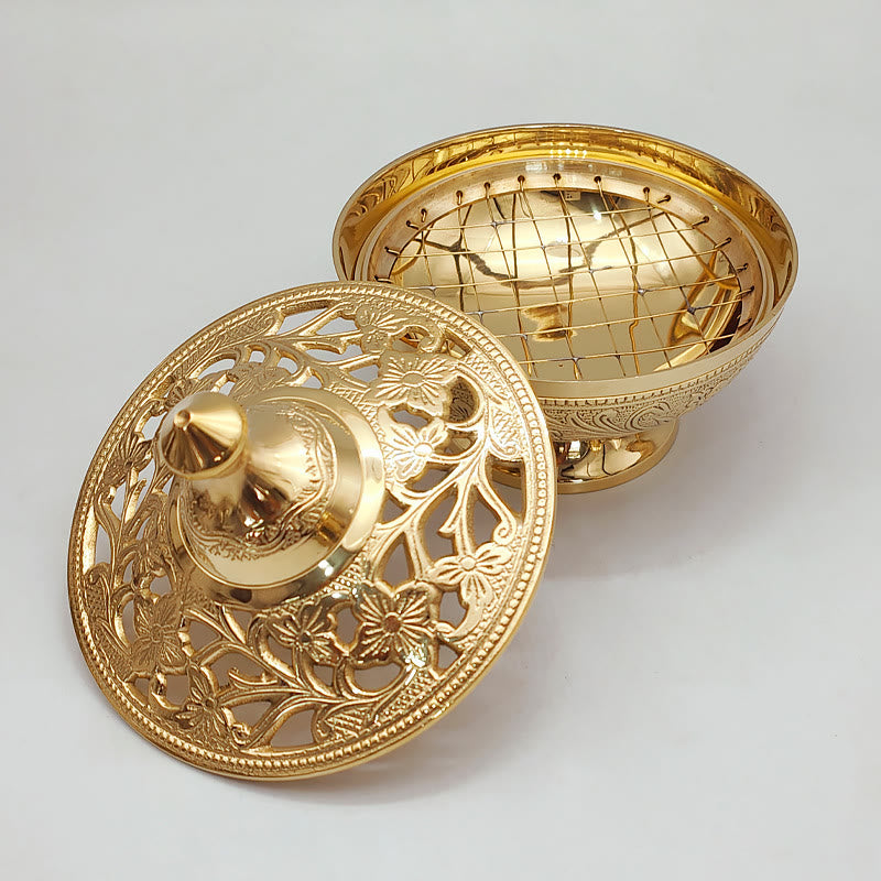 Christianartworkshop Eleganter goldener Weihrauchbrenner: Ein Symbol der Ehrfurcht und des Gebets
